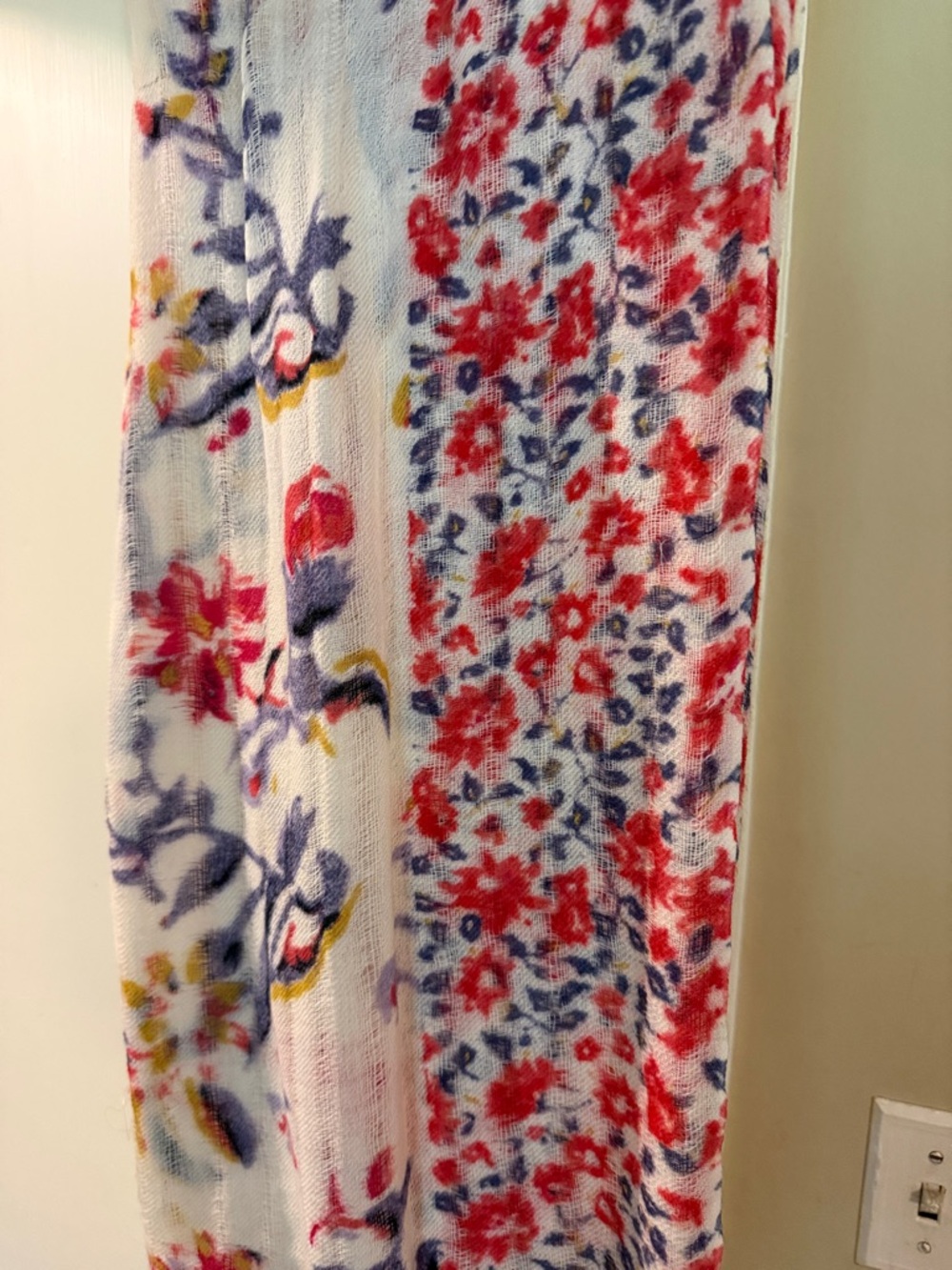 Lucky Brand scarf with Red & Blue Floral Motif